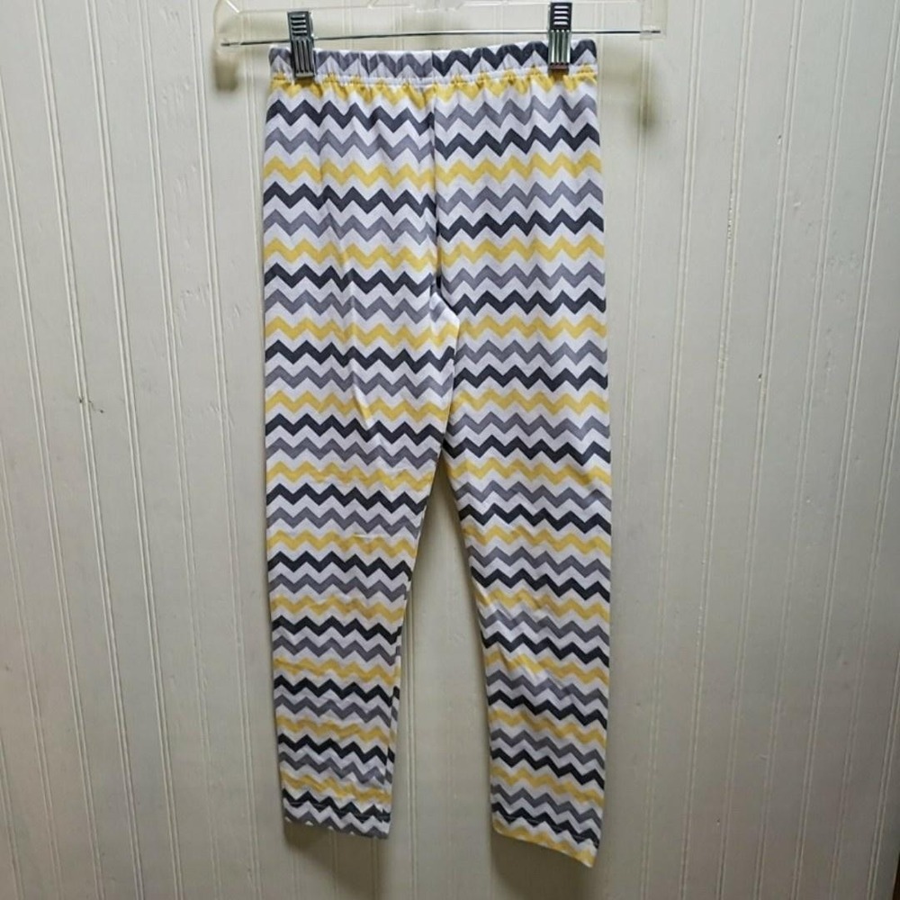 Mallory May Leggings Girls 8 Multicolor Chevron Ankle Stretch Knit Elastic Waist